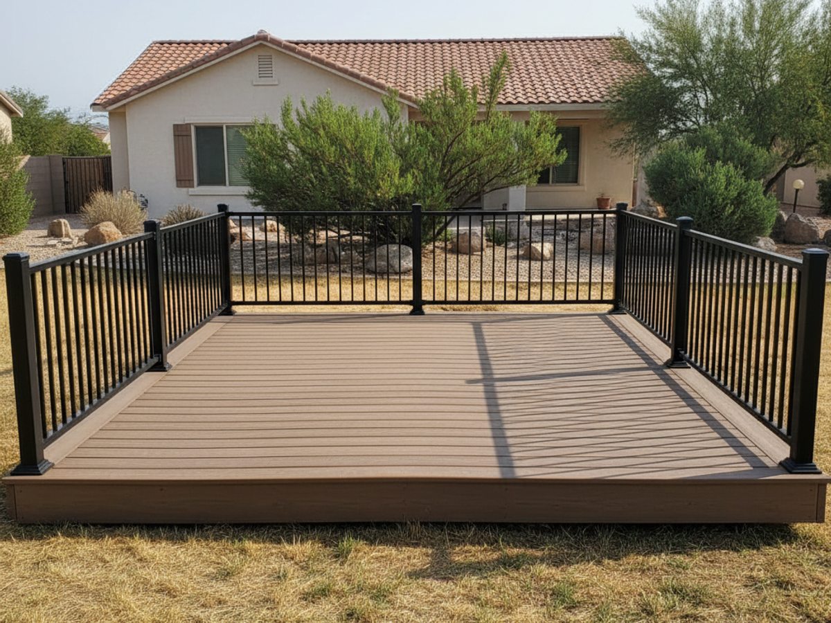 Custom Deck Design completed by Omega Deck Company in Carmichael, CA